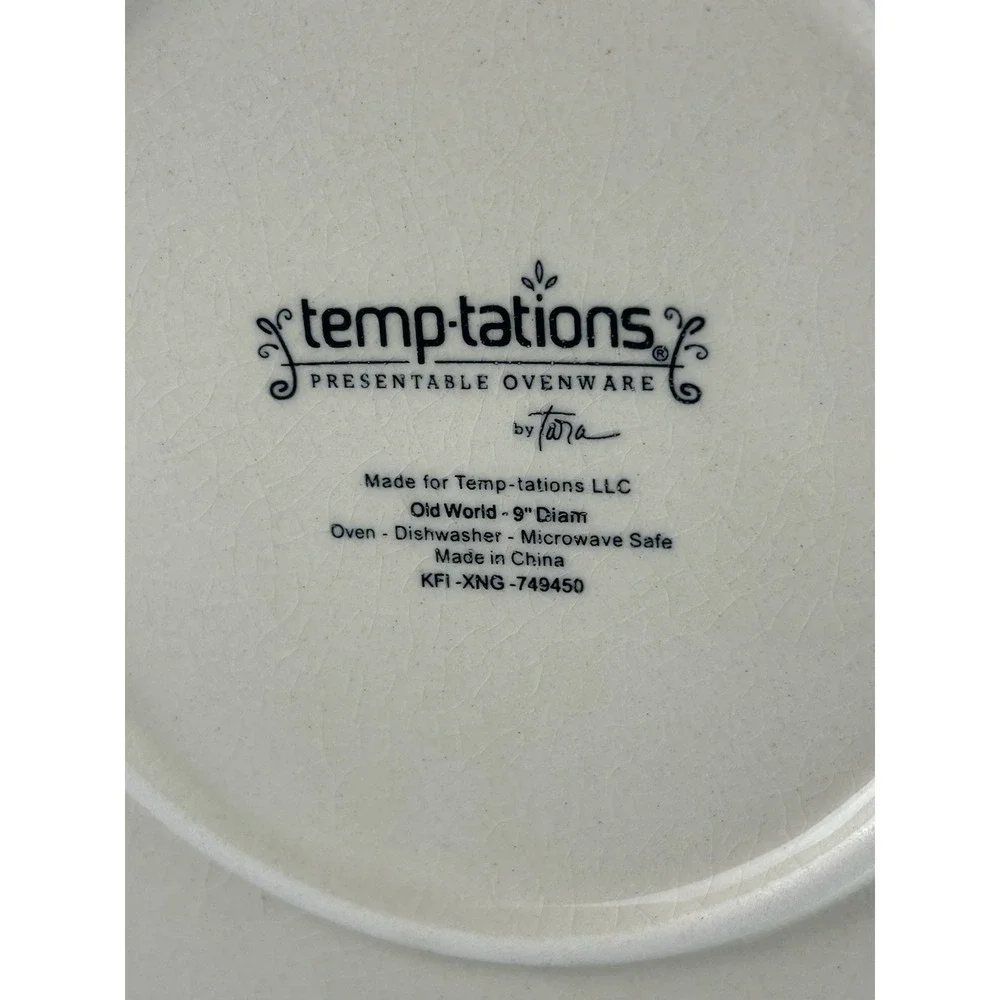 Temp-Tations By Tara Blue Old World Cup Cake And Serving Set